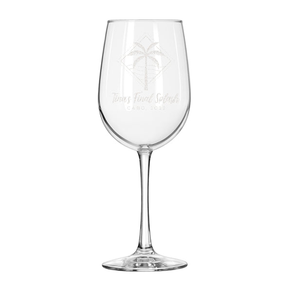 Personalized Vacation Stemless Wine Glass, Design: OD2