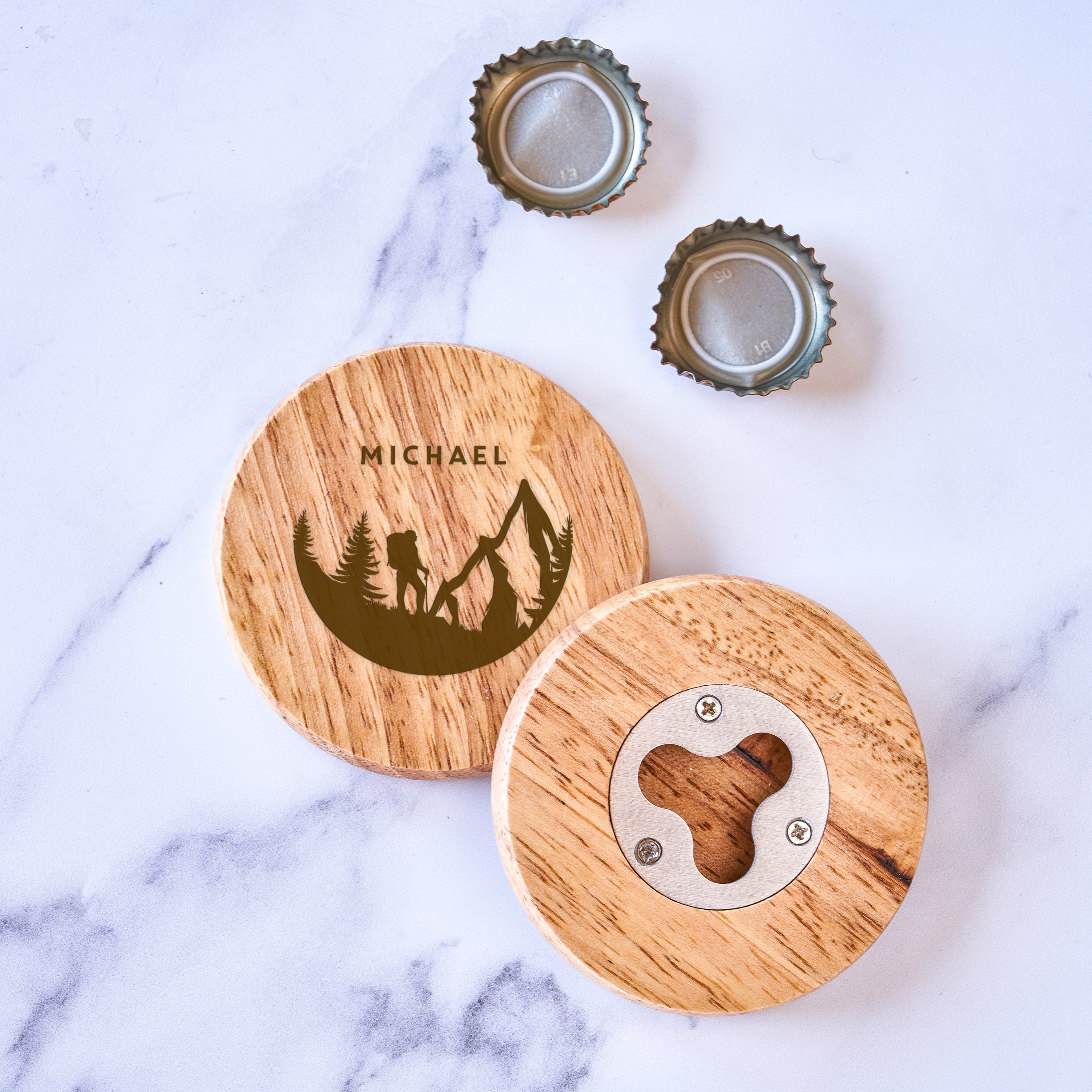 Personalized Outdoorsman Bottle Opener, Design: M4