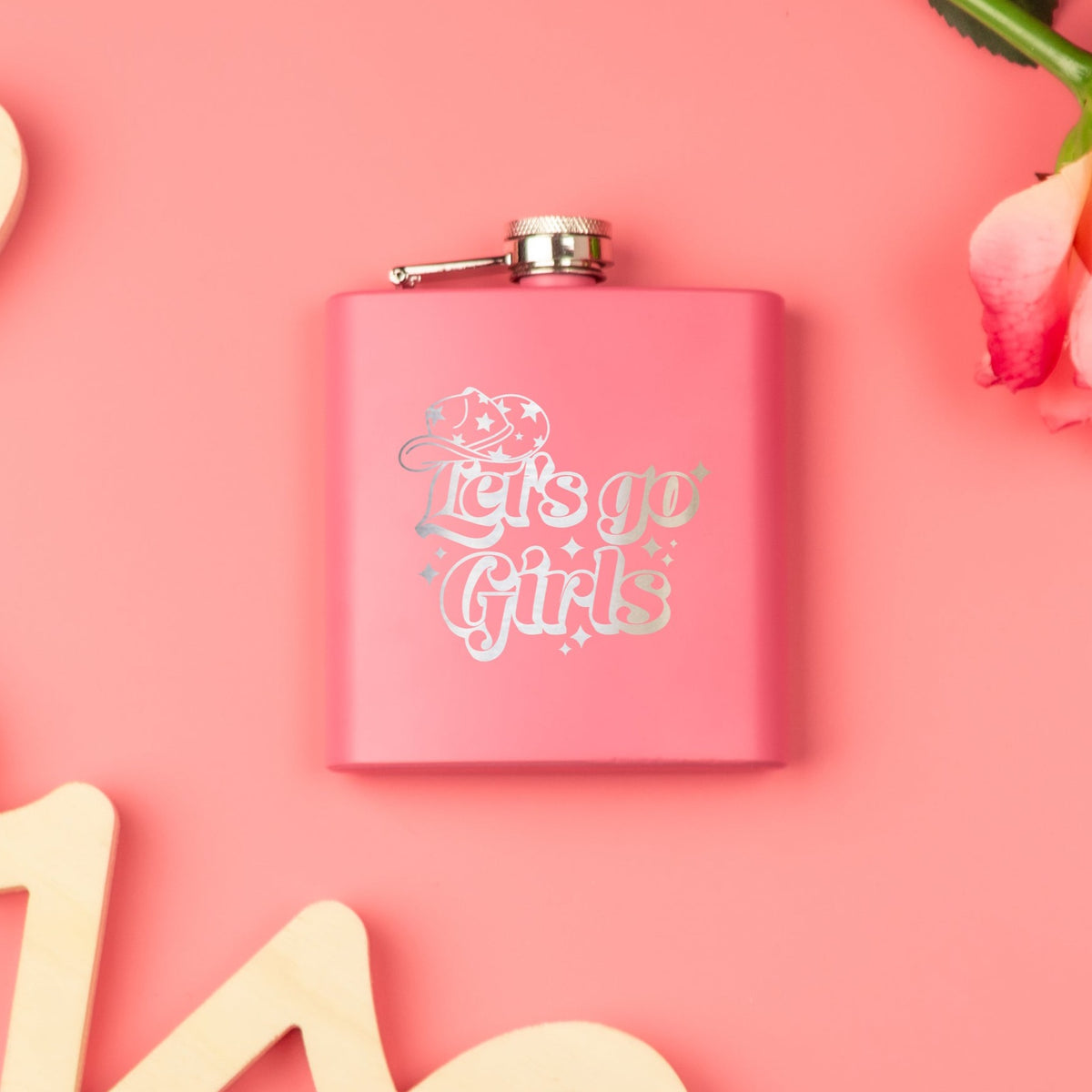 Bachelorette Party Pink Flask - Personalized bachelorette party