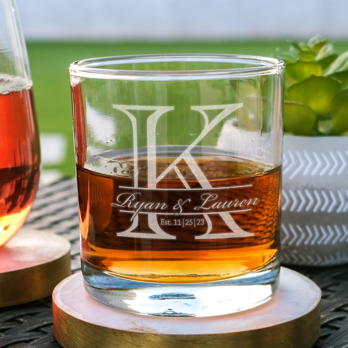 Etched on sale whiskey glasses