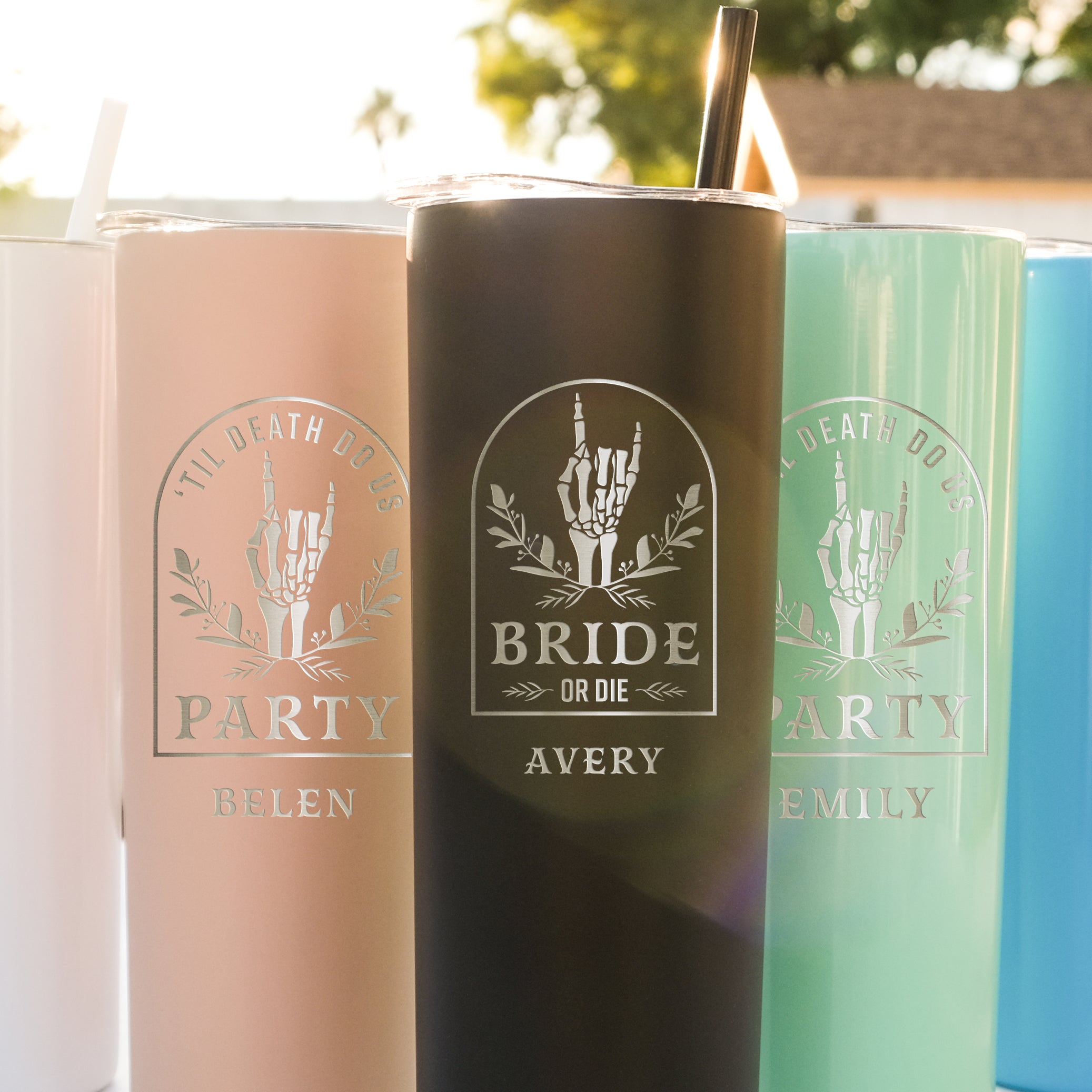 Persoanlized Til Death Do Us Party Bachelorette Tumblers, Design: WG9