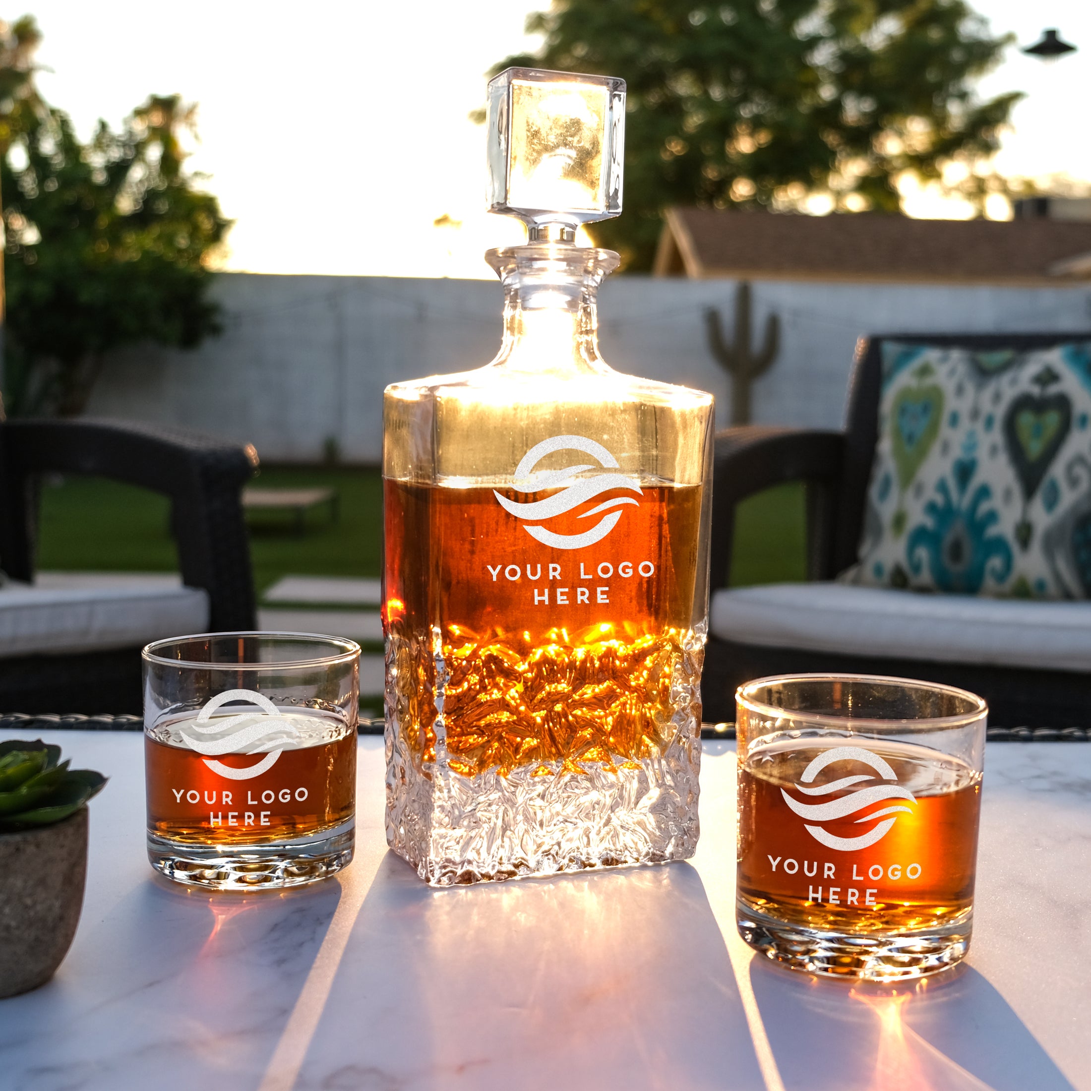 Custom Logo Whiskey Decanter Set - Design: LOGO