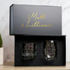 Couple's Wine and Whiskey Gift Set in Magnetic Gift Box, Design: N9