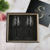 Monogram Wine Glass Gift Set in Wooden Box, Design: K3
