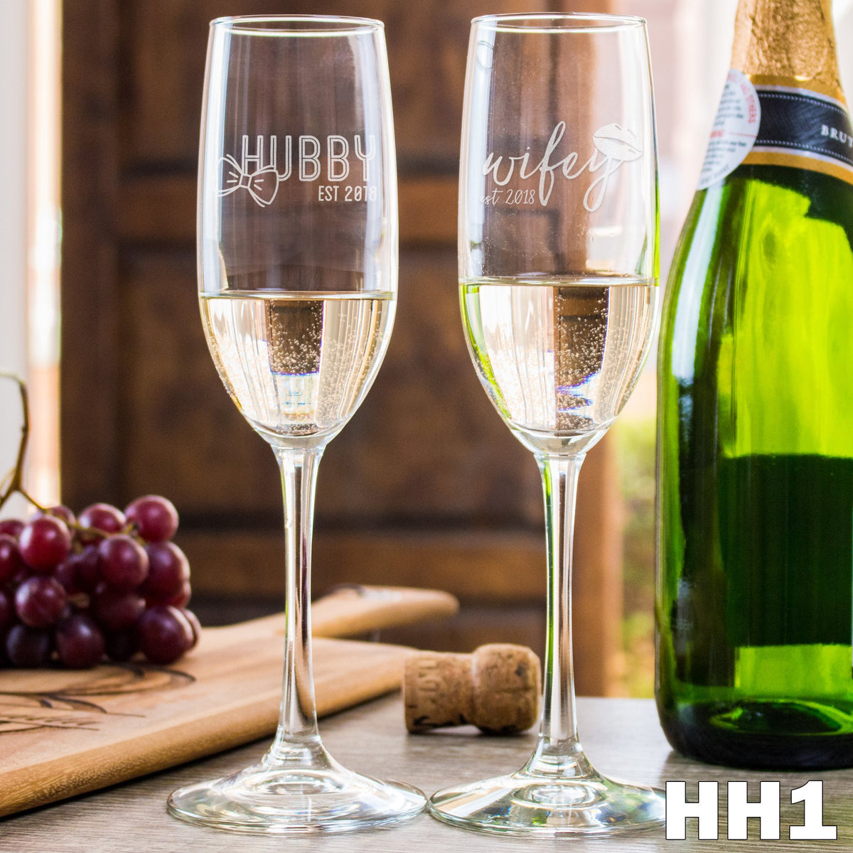 His hers champagne sale flutes