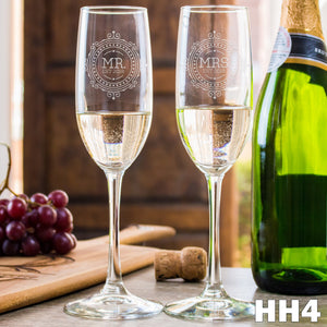 2 Champagne Flute Anniversary Gift Set - Design: A1 - Everything Etched