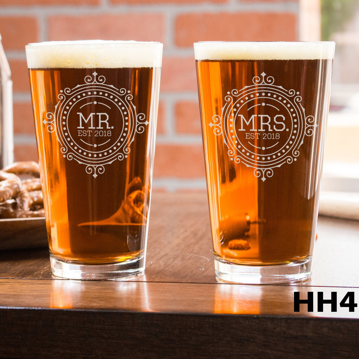 Personalized Mr. & Mrs. Pint Glasses