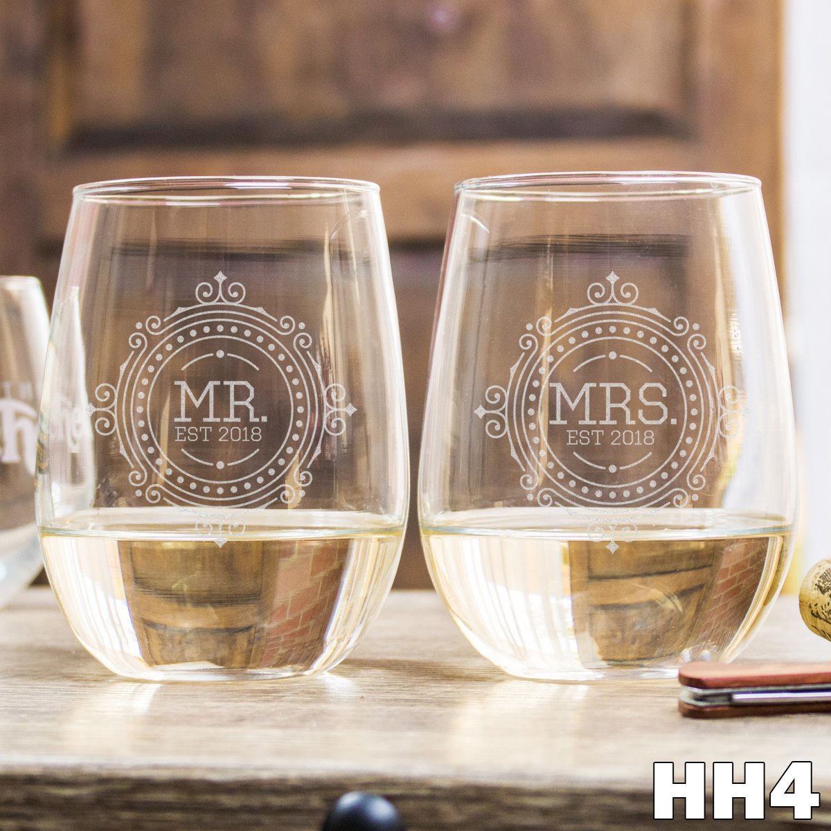 2 Champagne Flute Gift Set Mr & Mrs - Design: HH5