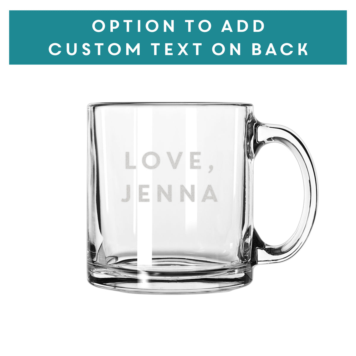 Personalized Clear Glass Coffee Mug, Personalized Coffee Mug