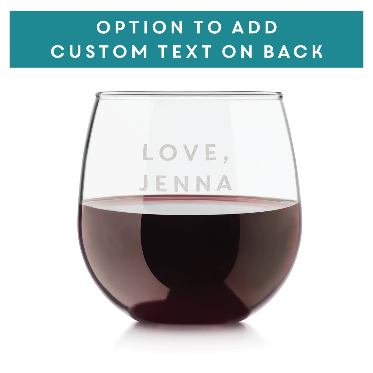 Relationship Personalized Stemless Red Wine Glasses - Design: N6