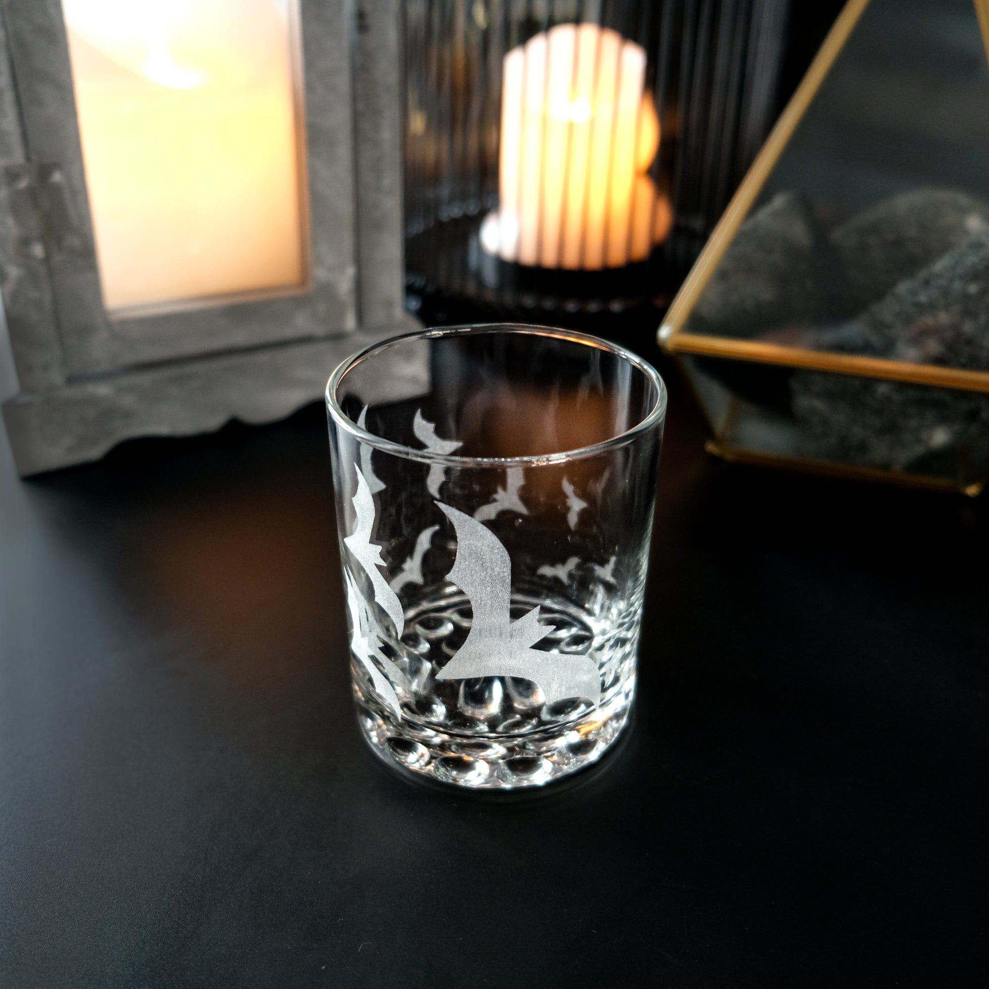 Bat Wrapped Whiskey Glasses - Design: BATS