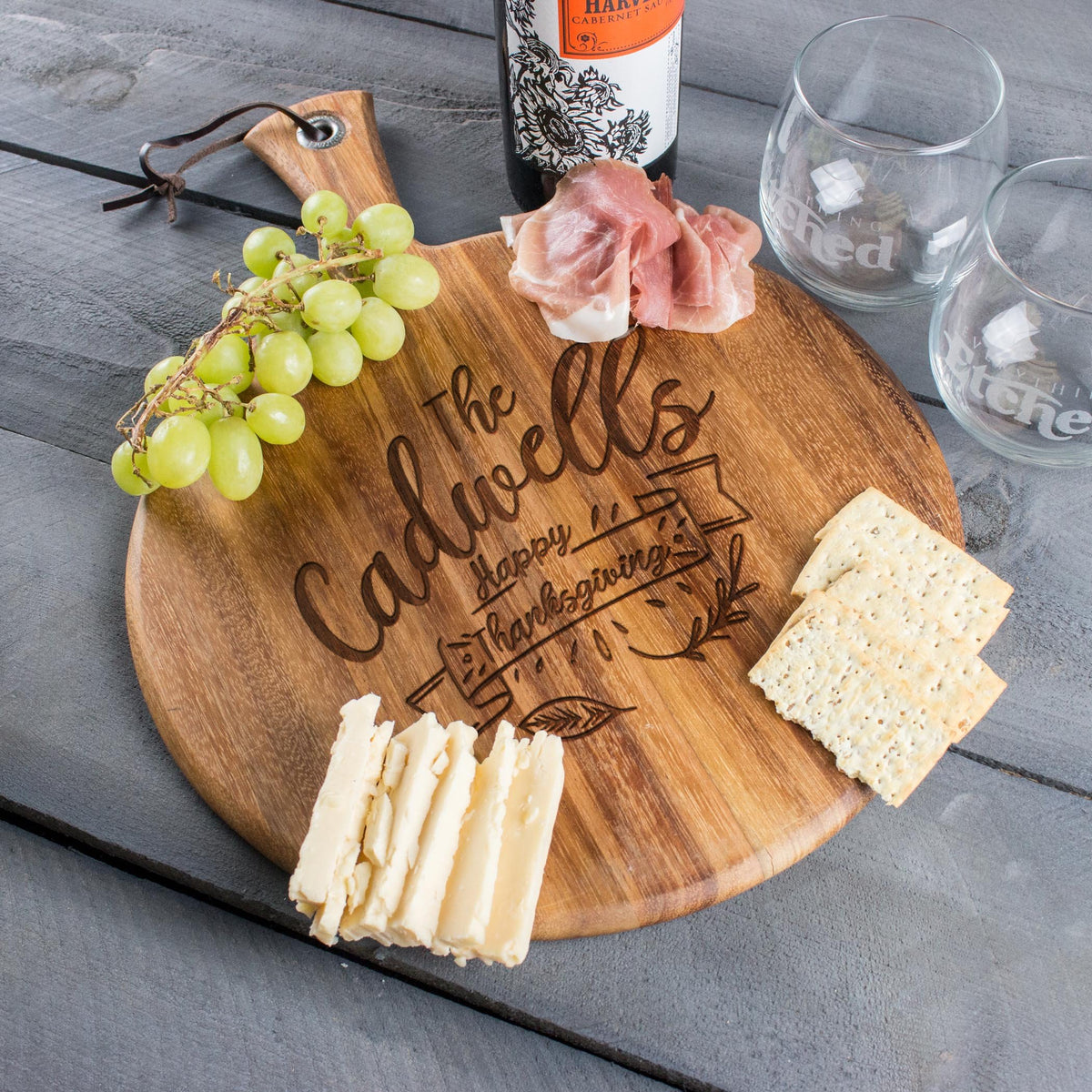 Large Cutting Board Thanksgiving - Design: TG3 - Everything Etched