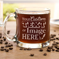 Engraved Morning Fix Clear Coffee Mug