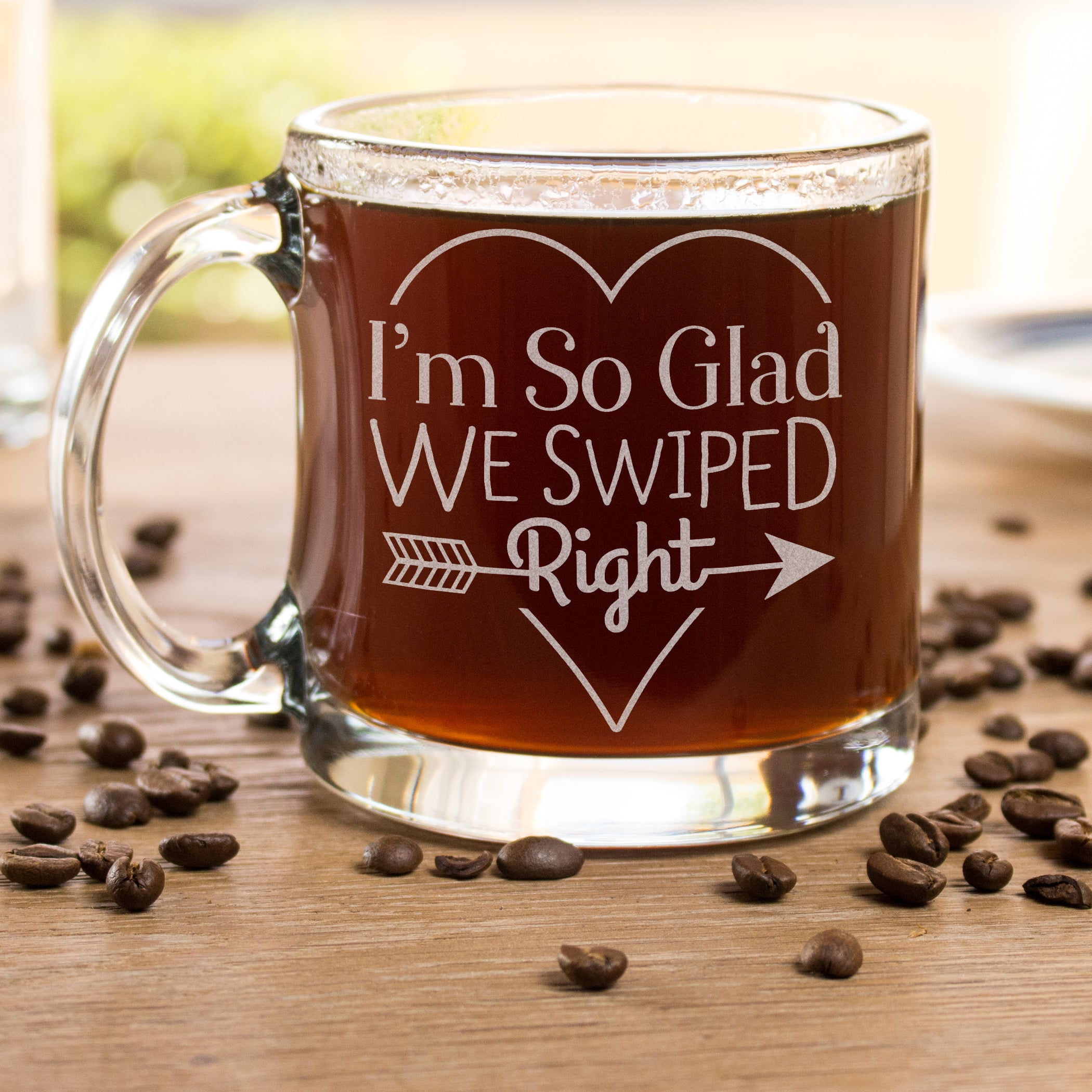 Swiped Right Etched Coffee Mug - Design: SWIPE