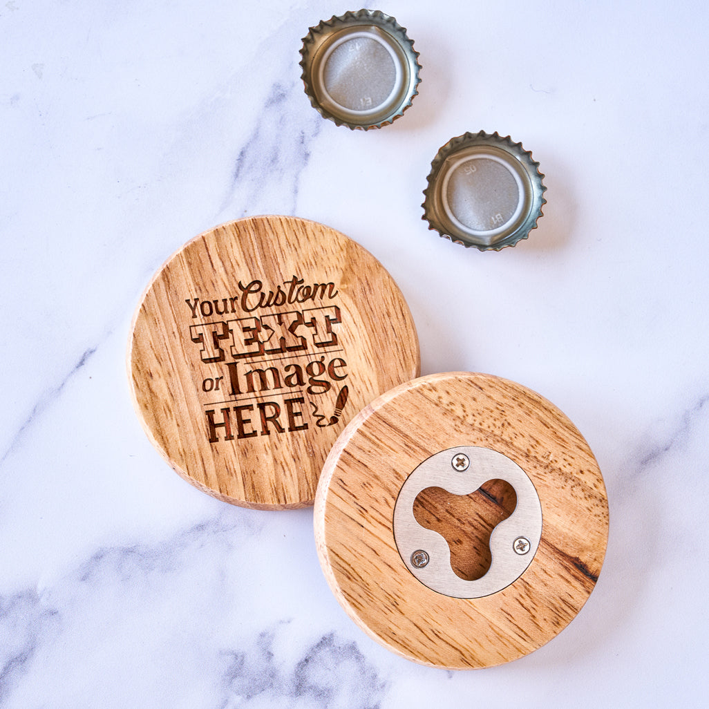 Cuisinart® Wood Magnetic Bottle Opener & Cup Holder - Laser-Engraved  Personalization Available