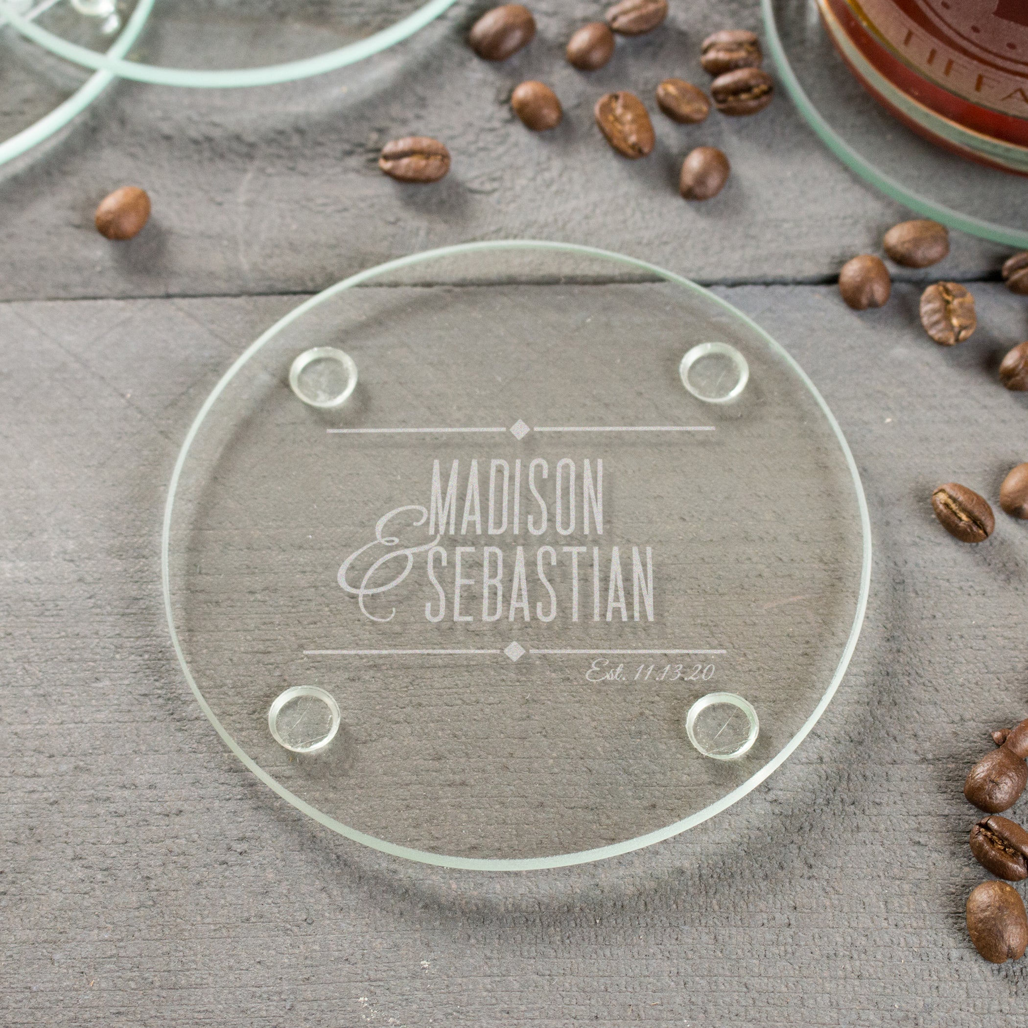 4 Glass Coaster Set - Design: N2