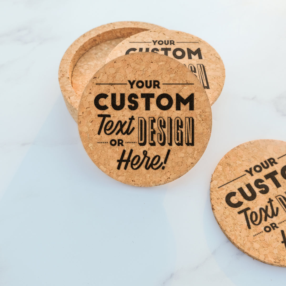 Custom Cork Coaster Set