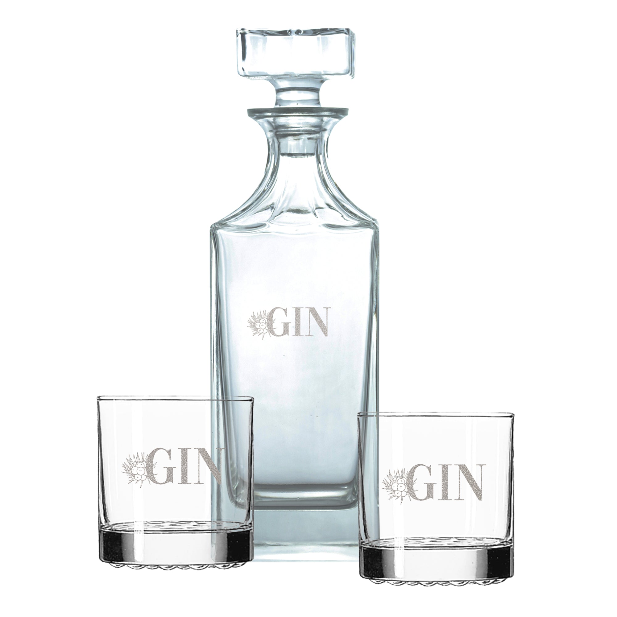 Gin Decanter & Glass Bar Set - Design: GIN