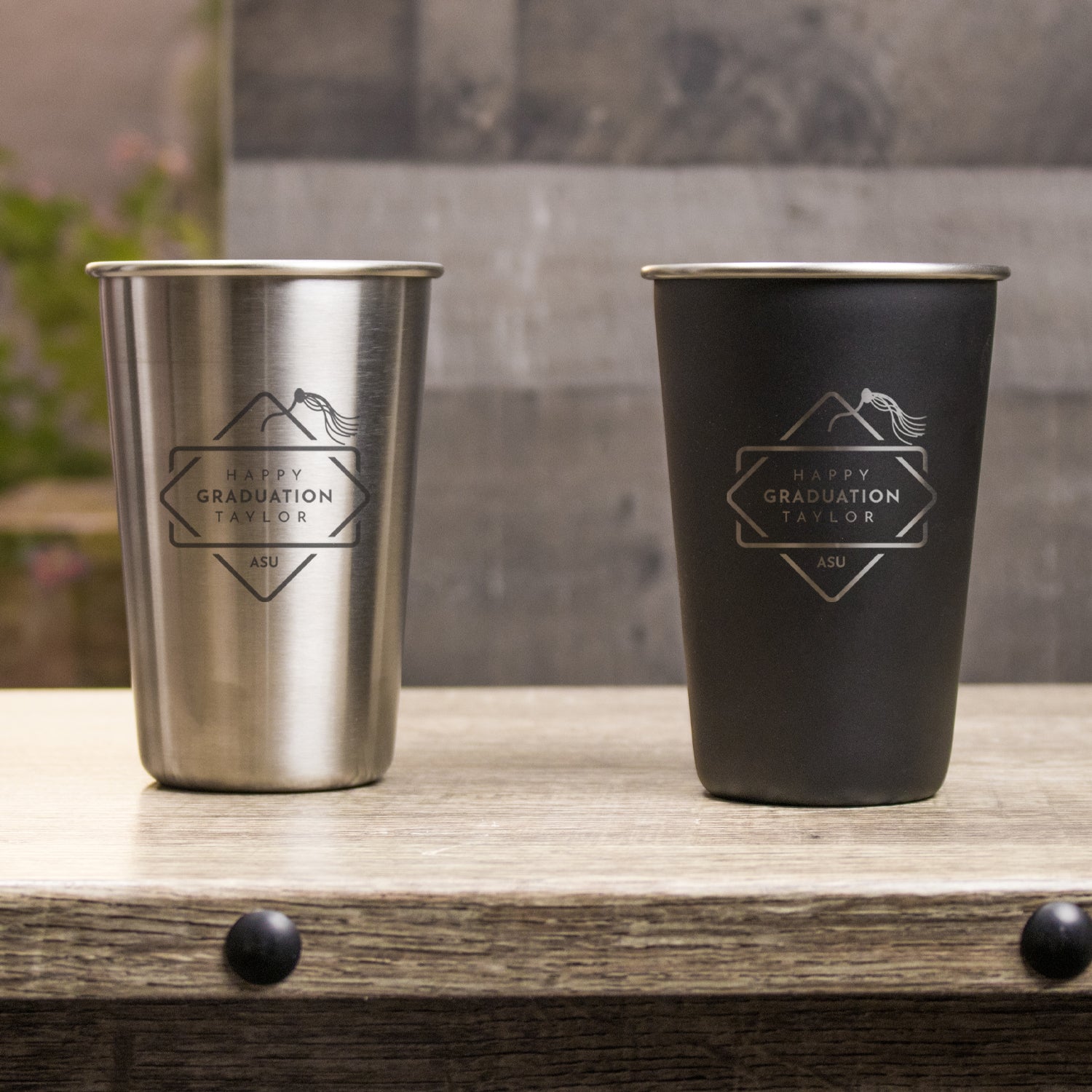 Graduation Stainless Steel Pint Glass - Design: GRAD1