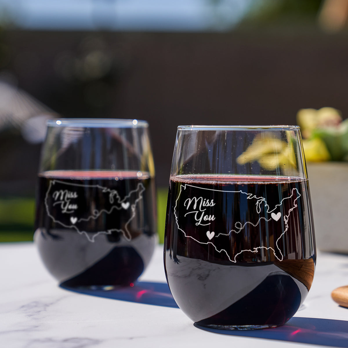 ETCHED STEMLESS WINE GLASS - Su Casa