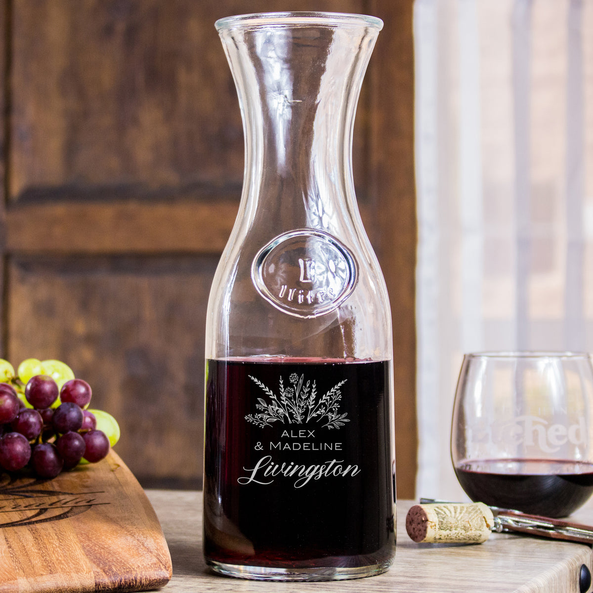 Engraved Jar. Wine Decanter Set. Wine Carafe – aartsengravery