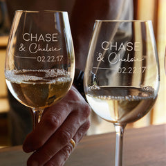 Relationship Personalized Champagne Flutes - Design: N6 - Everything Etched