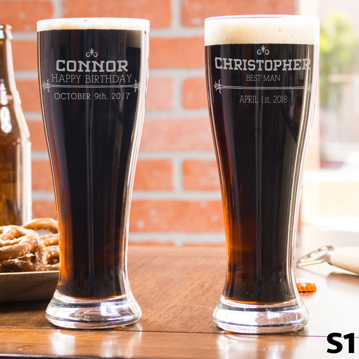 Personalized Guinness Design Beer Glass Custom Birthday 