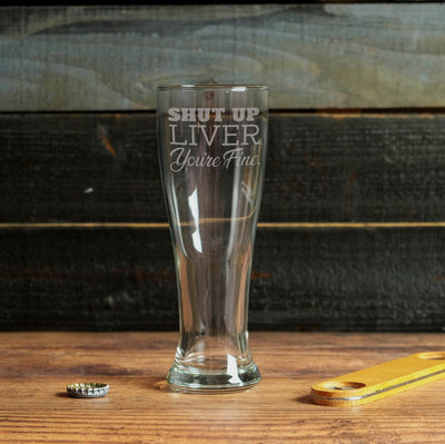 Personalized Pilsner Glass - Design: CUSTOM - Everything Etched