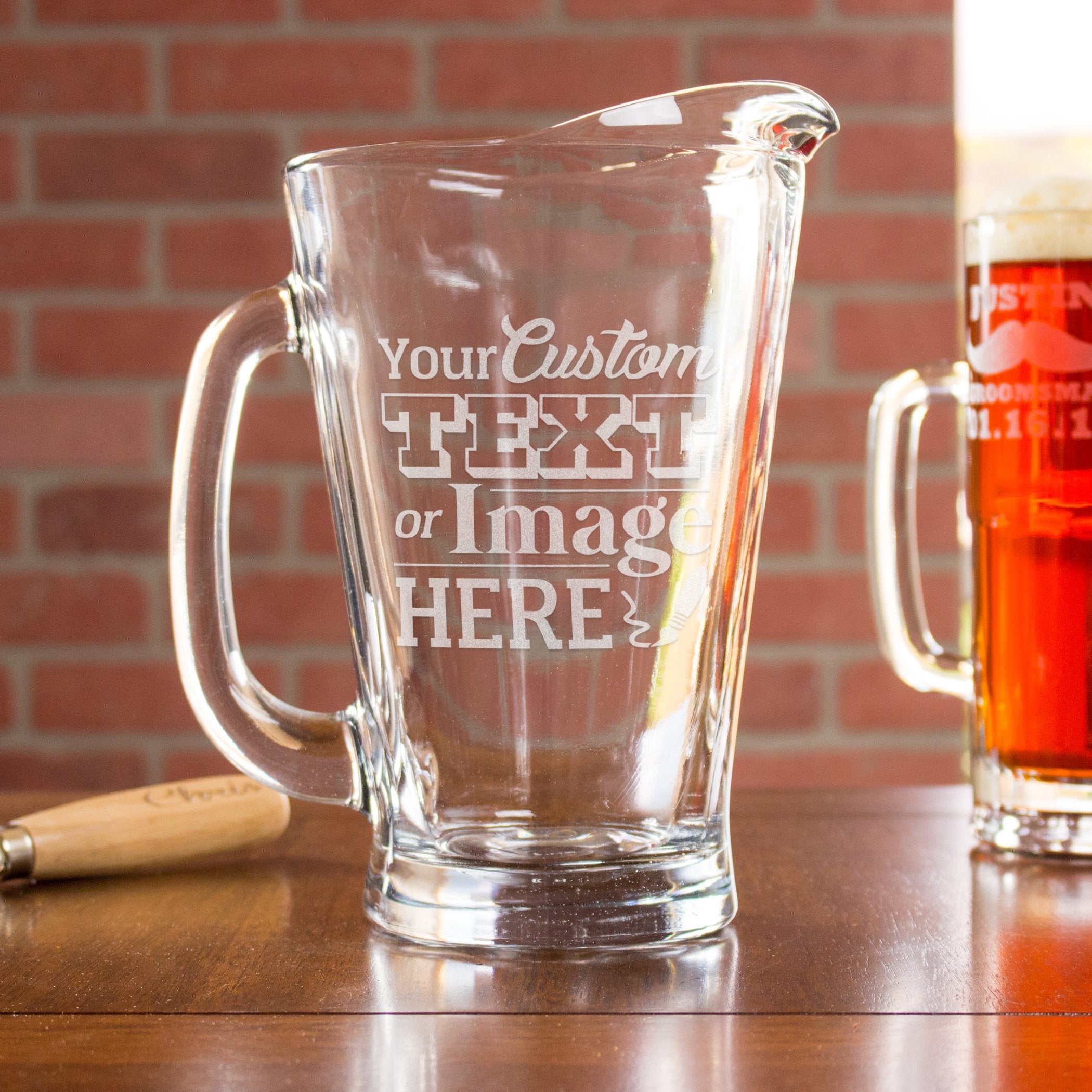 Etched Glass Pitcher - Design: CUSTOM