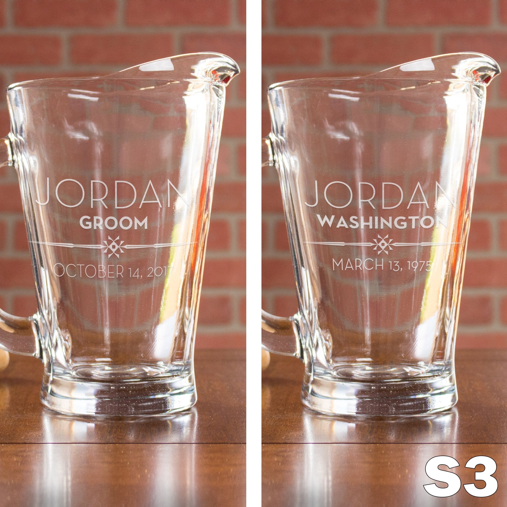 Etched Glass Pitcher - Design: S3