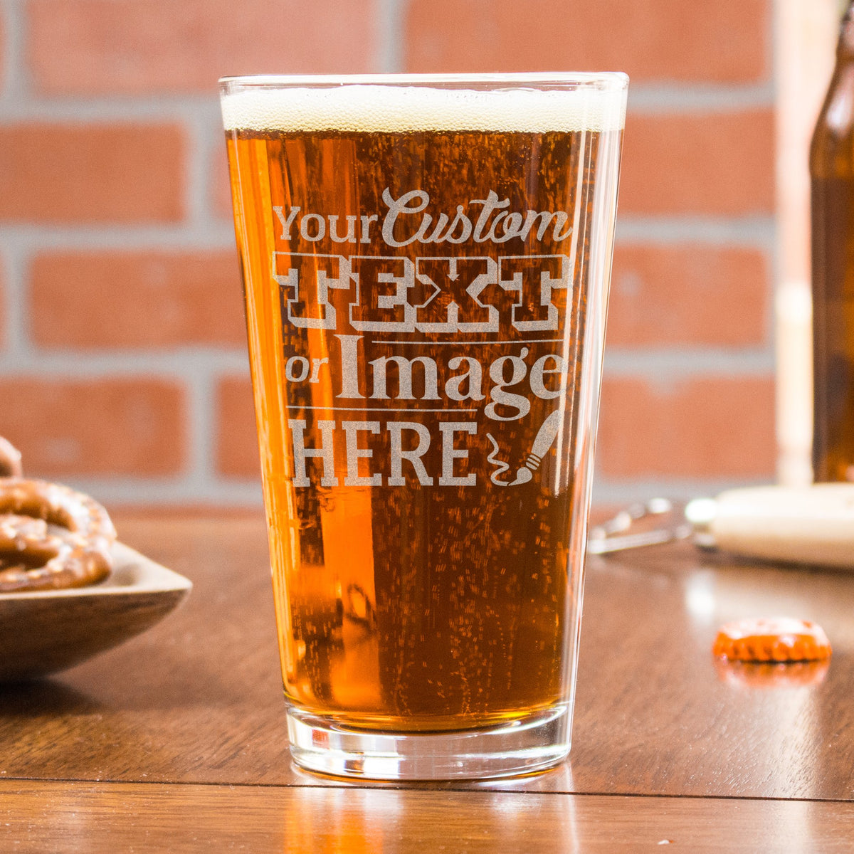 Engraved Personalized 16 oz. Pint Glasses - Add Your Logo