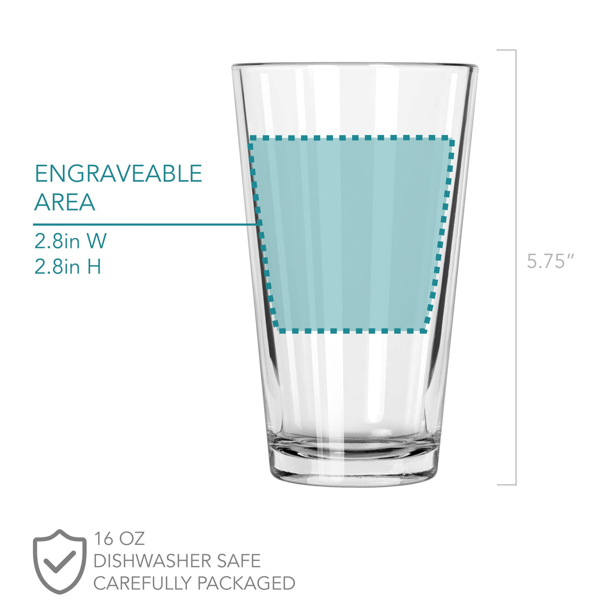 16 oz. Imported Pint Glasses - A5139 - IdeaStage Promotional Products