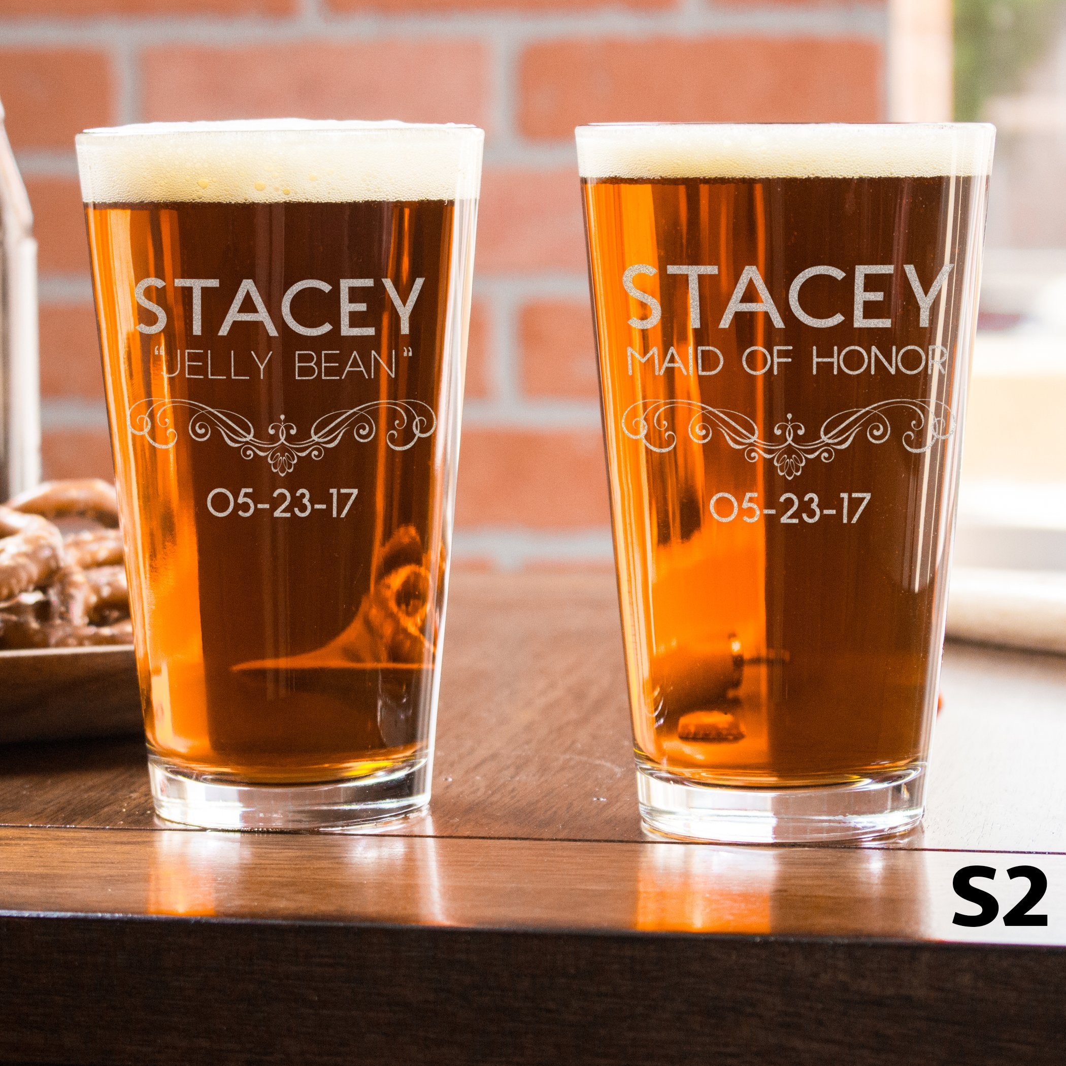 Etched Pint Glass - Design: S2