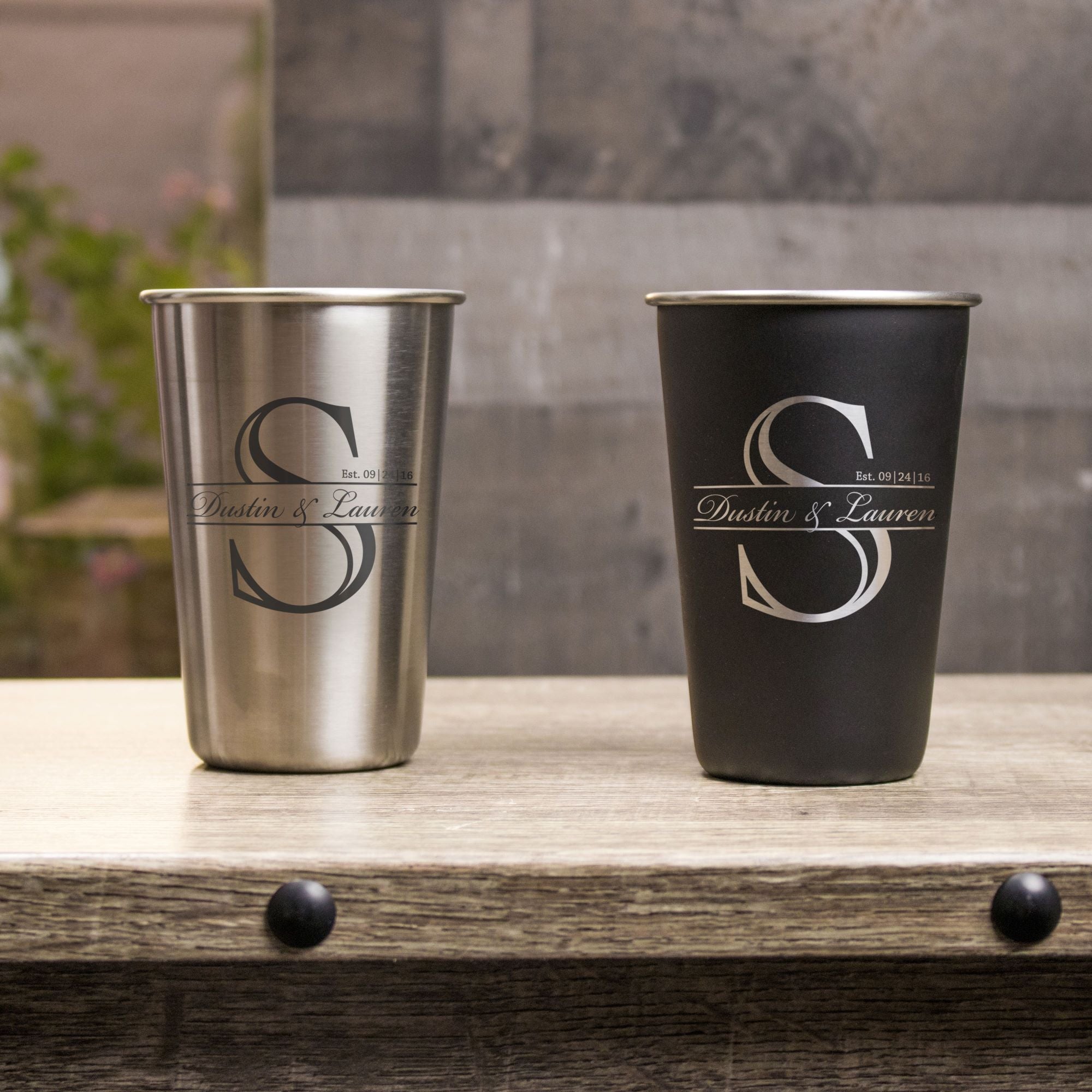 16 oz Stainless Steel Pint Glass - Design: K3