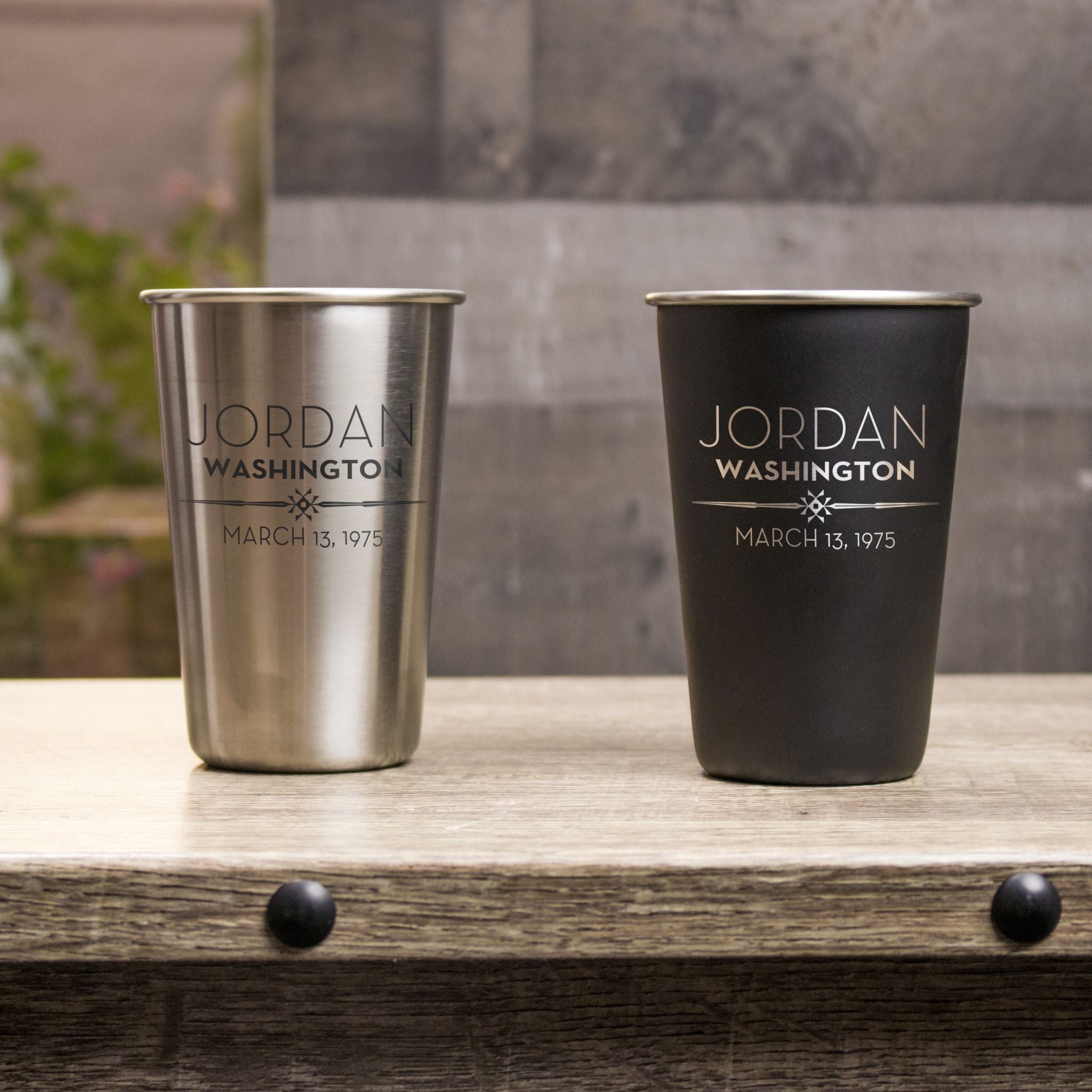 16 oz Stainless Steel Pint Glass - Design: S3