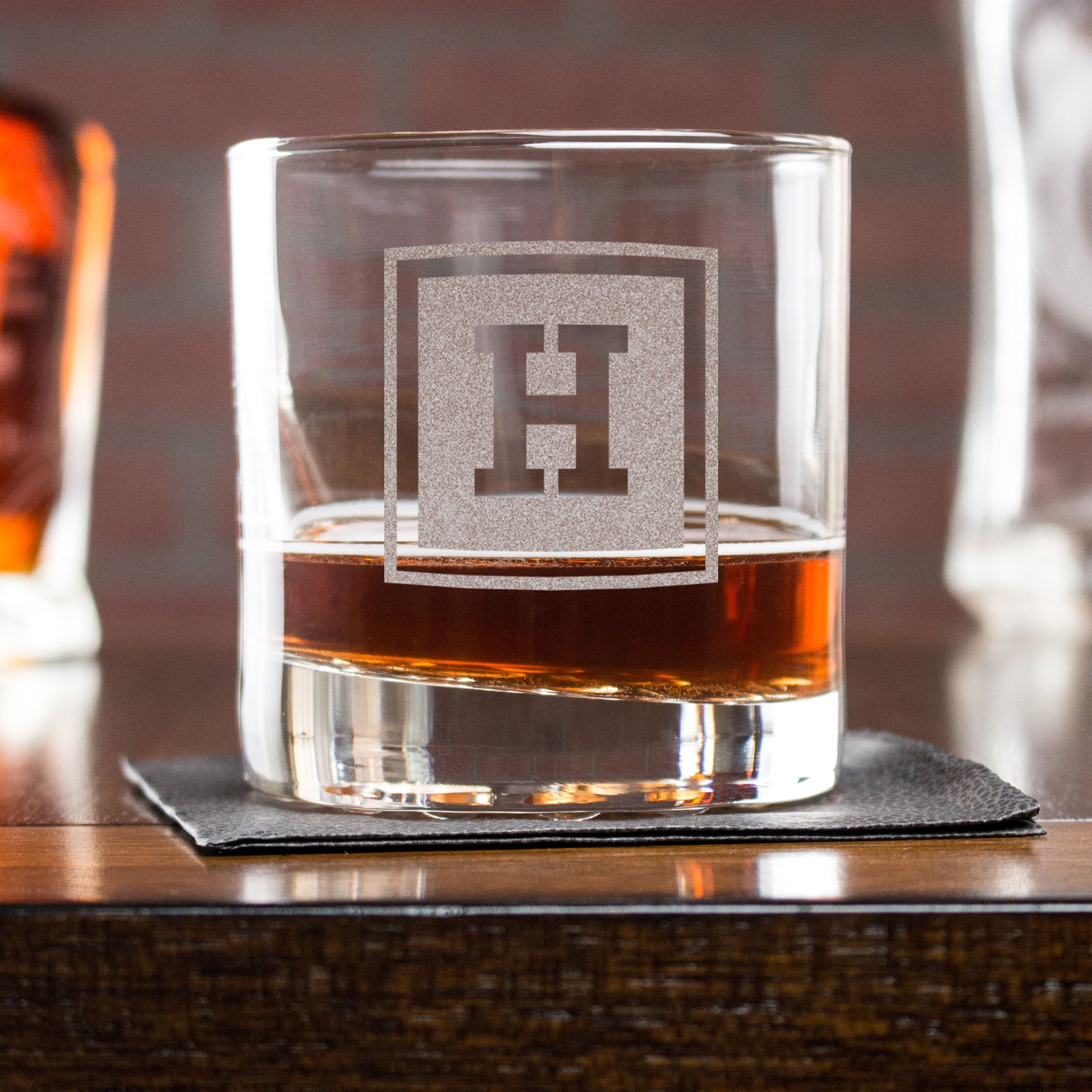 Engraved Whiskey Glasses - Design: INITIAL1