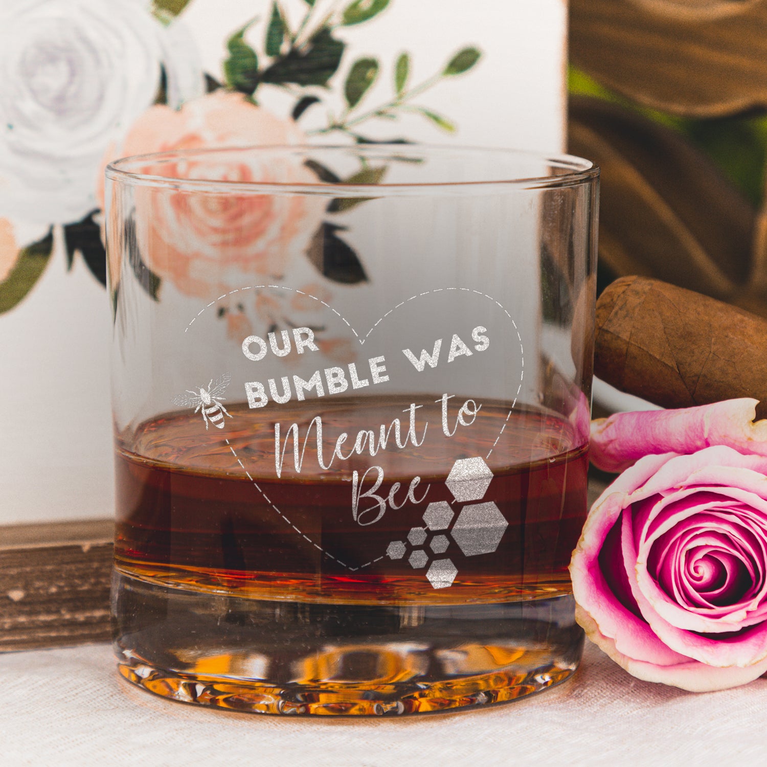 Bumble Dating Whiskey Glass - Design: BUMBLE