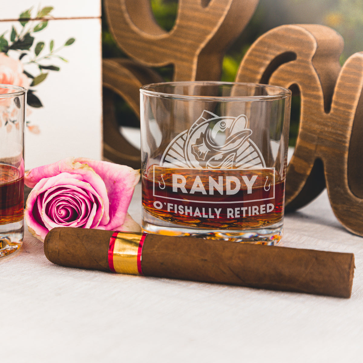 Punny Personalized Retirement Whiskey Glass, Design: RETIRED4 - Everything  Etched