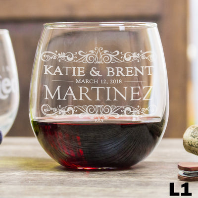 Large Custom Engraved Red Wine Glass