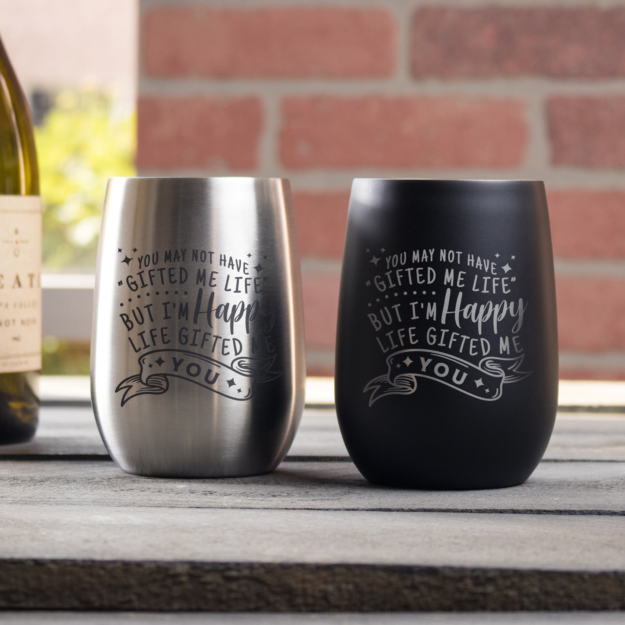 Personalized Wine Tumbler for Step Parent, Design: STEP