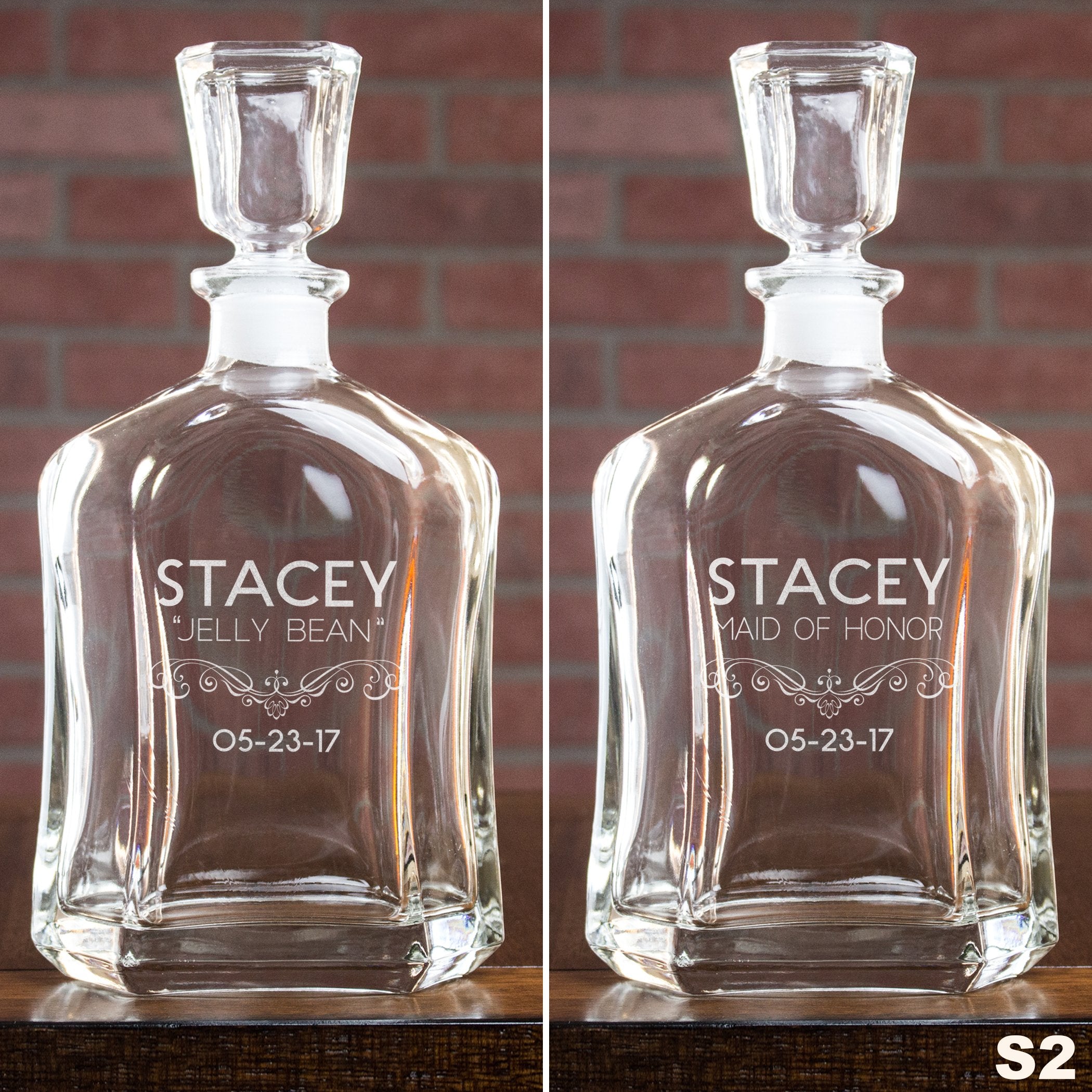 Engraved Whiskey Decanter - Design: S2