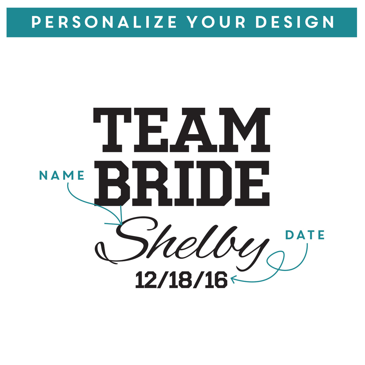 Etched Red Wine Glasses Team Bride - Design: WG2 - Everything Etched