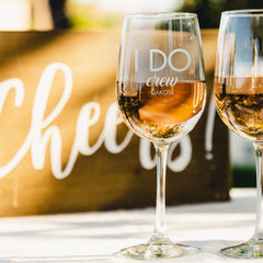 Etched Red Wine Glass I Do Crew - Design: WG6 - Everything Etched