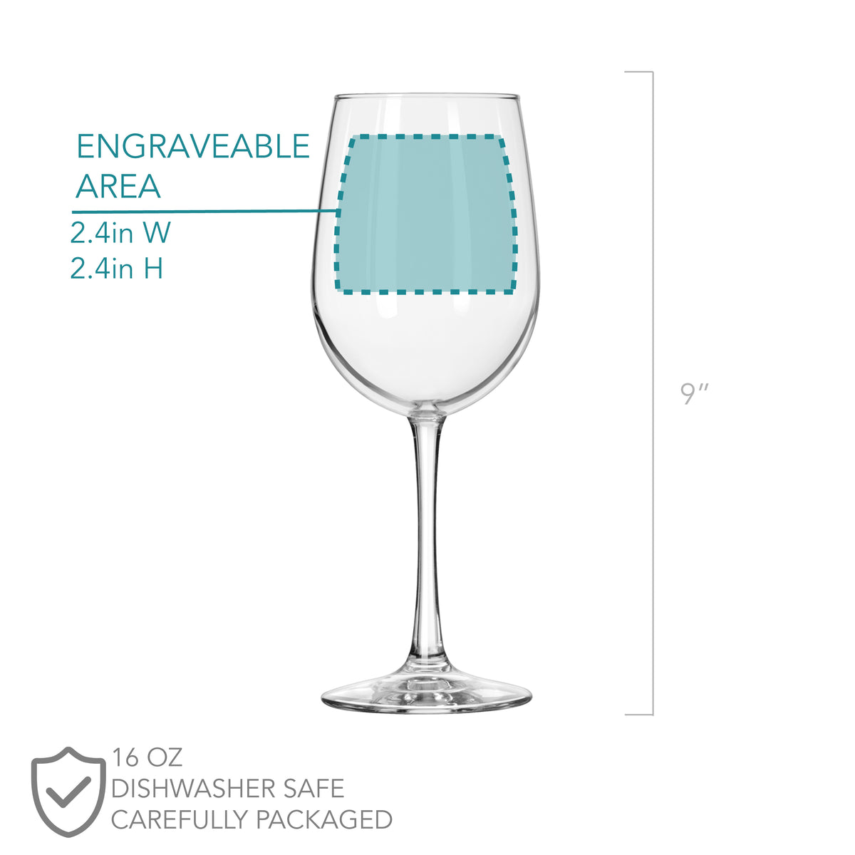 Engraved Royal Title Contour Wine Glass